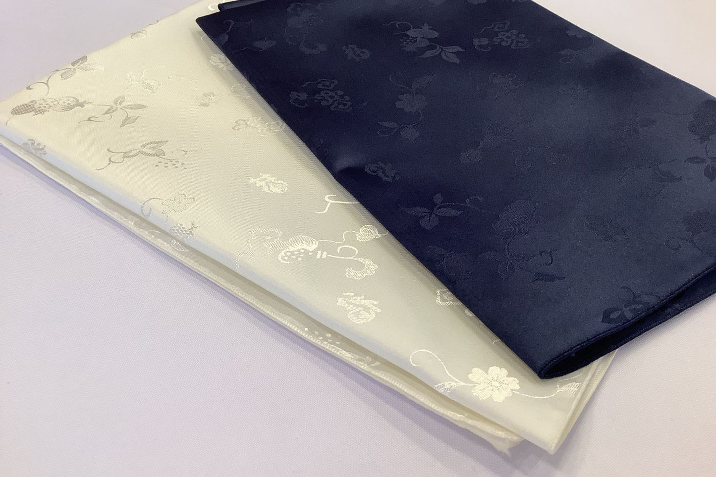 Cream and Navy Bojagi Fabric - LEEHWA WEDDING