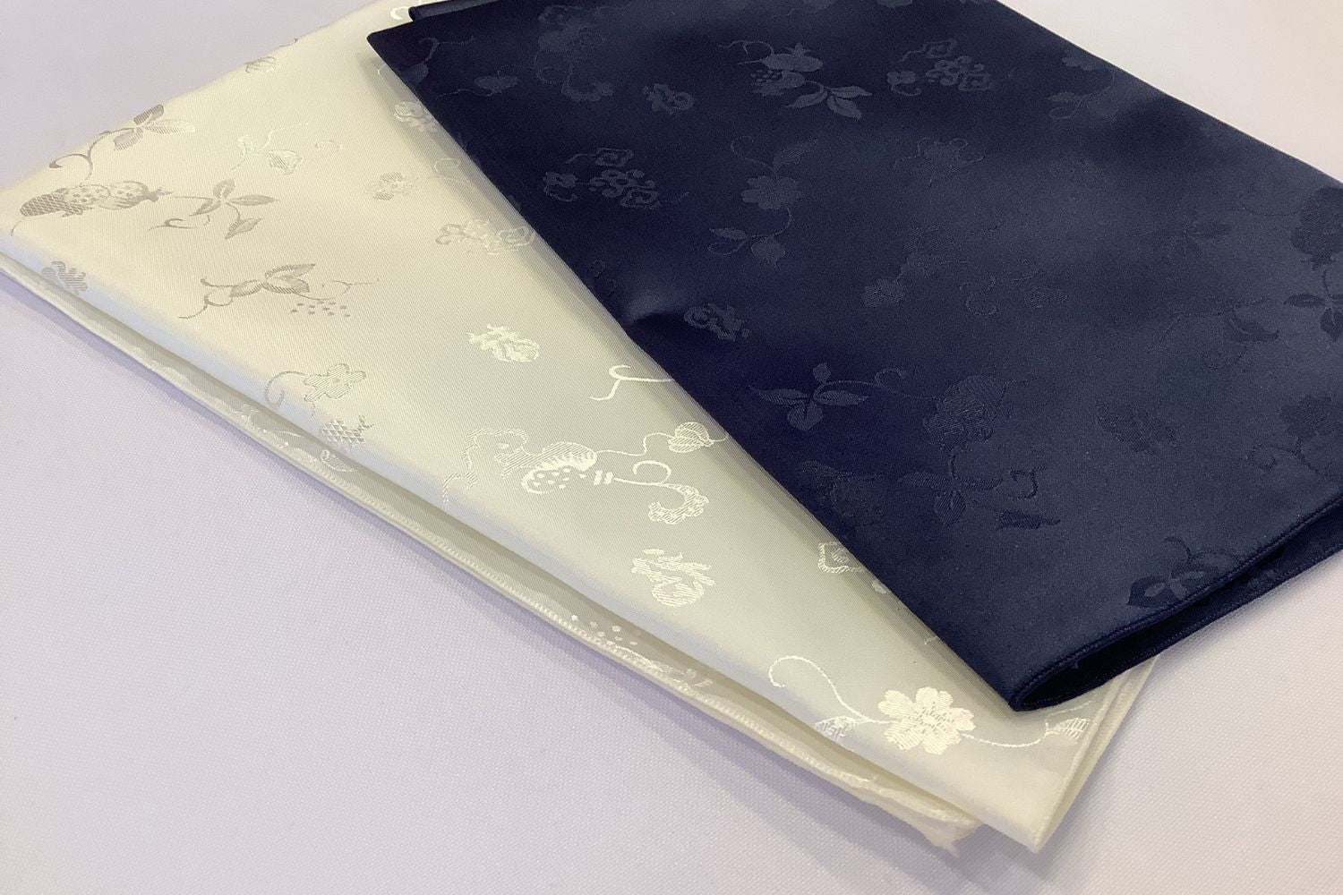 Cream and Navy Bojagi Fabric - LEEHWA WEDDING