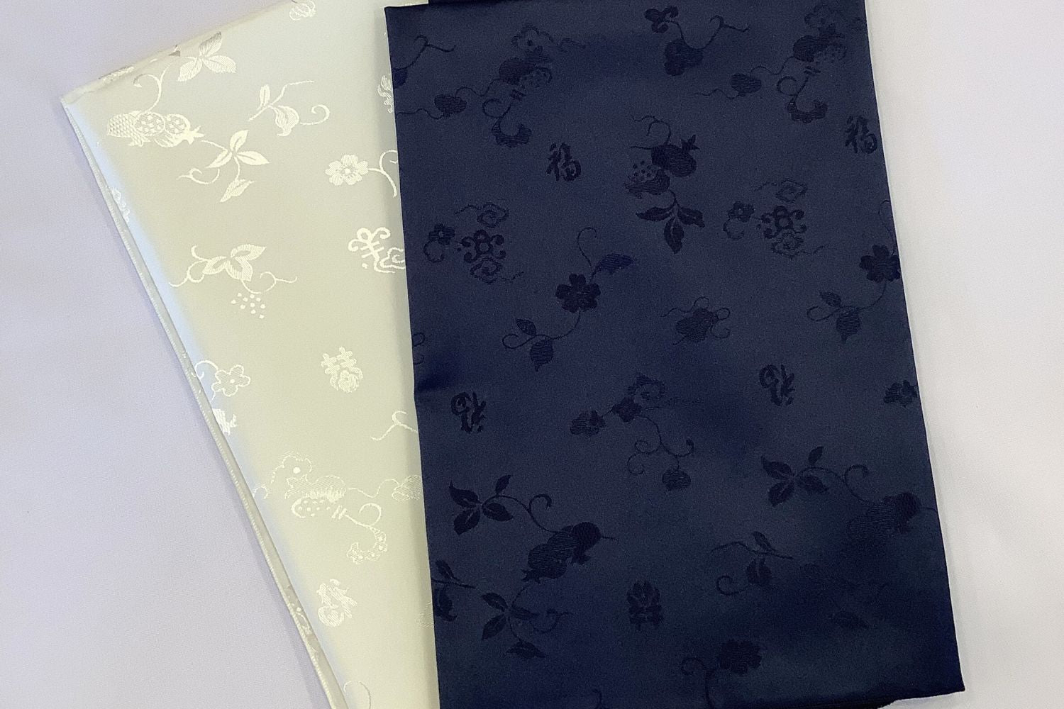 Cream and Navy Bojagi Fabric - LEEHWA WEDDING