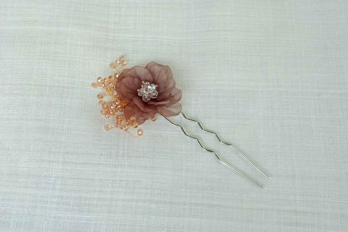Zinnia Flower Traditional Korean Hair Pin (Slate Gray)