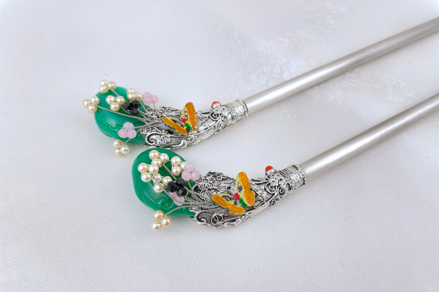 Hyanggi Green Traditional Korean Hair Pin Ornament