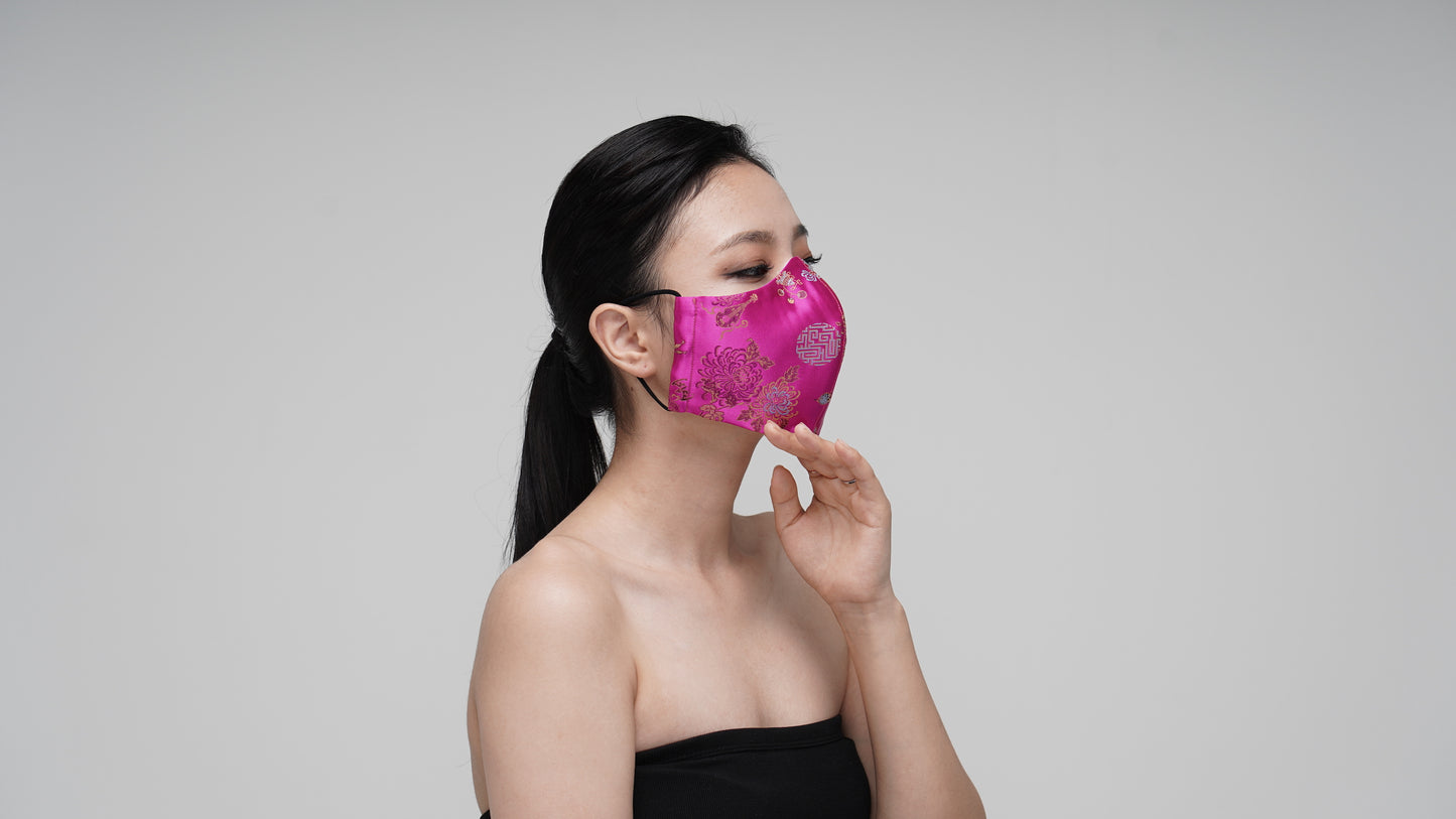 Pretty Magenta Satin Mask - LEEHWA WEDDING