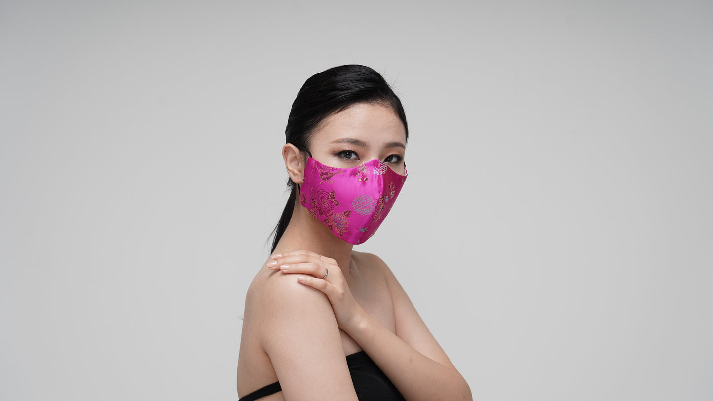 Pretty Magenta Satin Mask - LEEHWA WEDDING