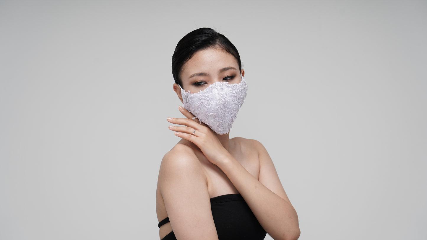 Lavender Textured Lace Mask - LEEHWA WEDDING