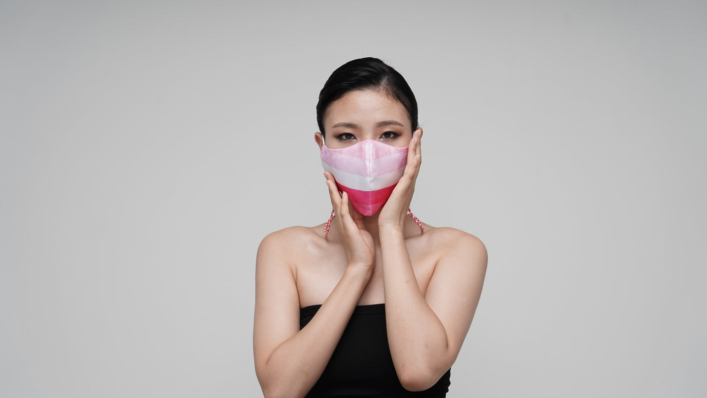 Pink Striped Mask - LEEHWA WEDDING