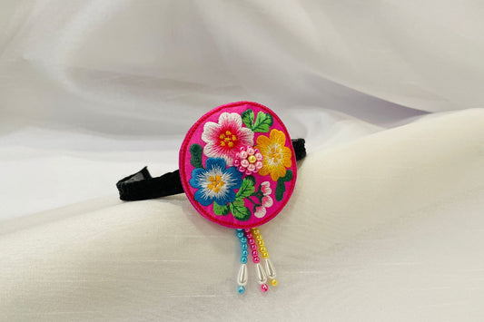 Magenta Korean Traditional Embroidered Headband