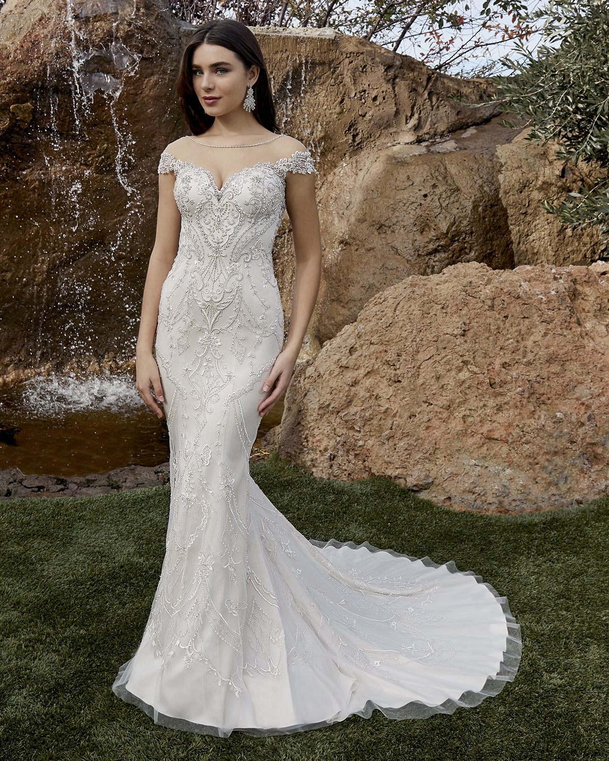 casablanca fit and flare wedding dress Casablanca Bridal, Style 2215 Fit & Flare Lace Gown Wedding Dress Save 47%