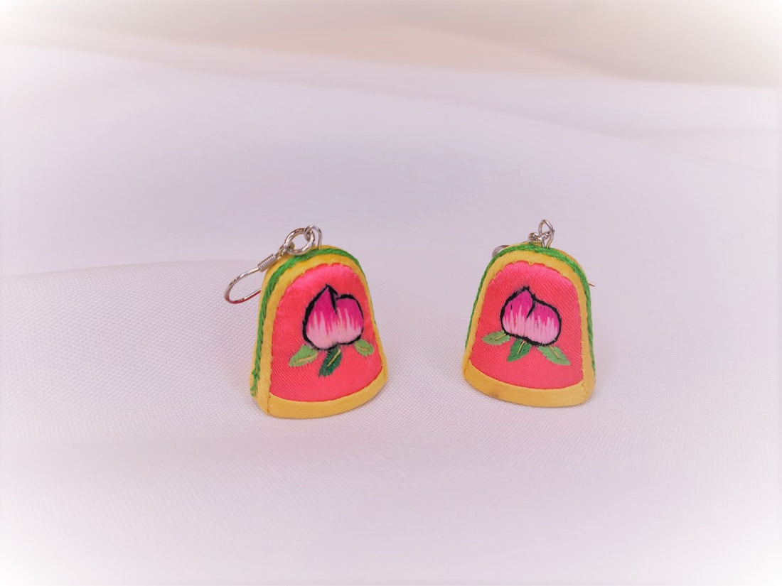 Korean Creation: Hand Embroidered Thimble Earrings