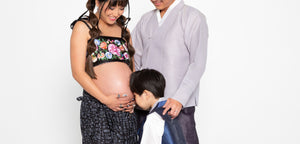 Maternity shoots wearing modern Hanbok