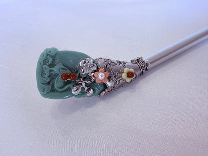 Hyanggi Green Traditional Korean Hair Pin Ornament