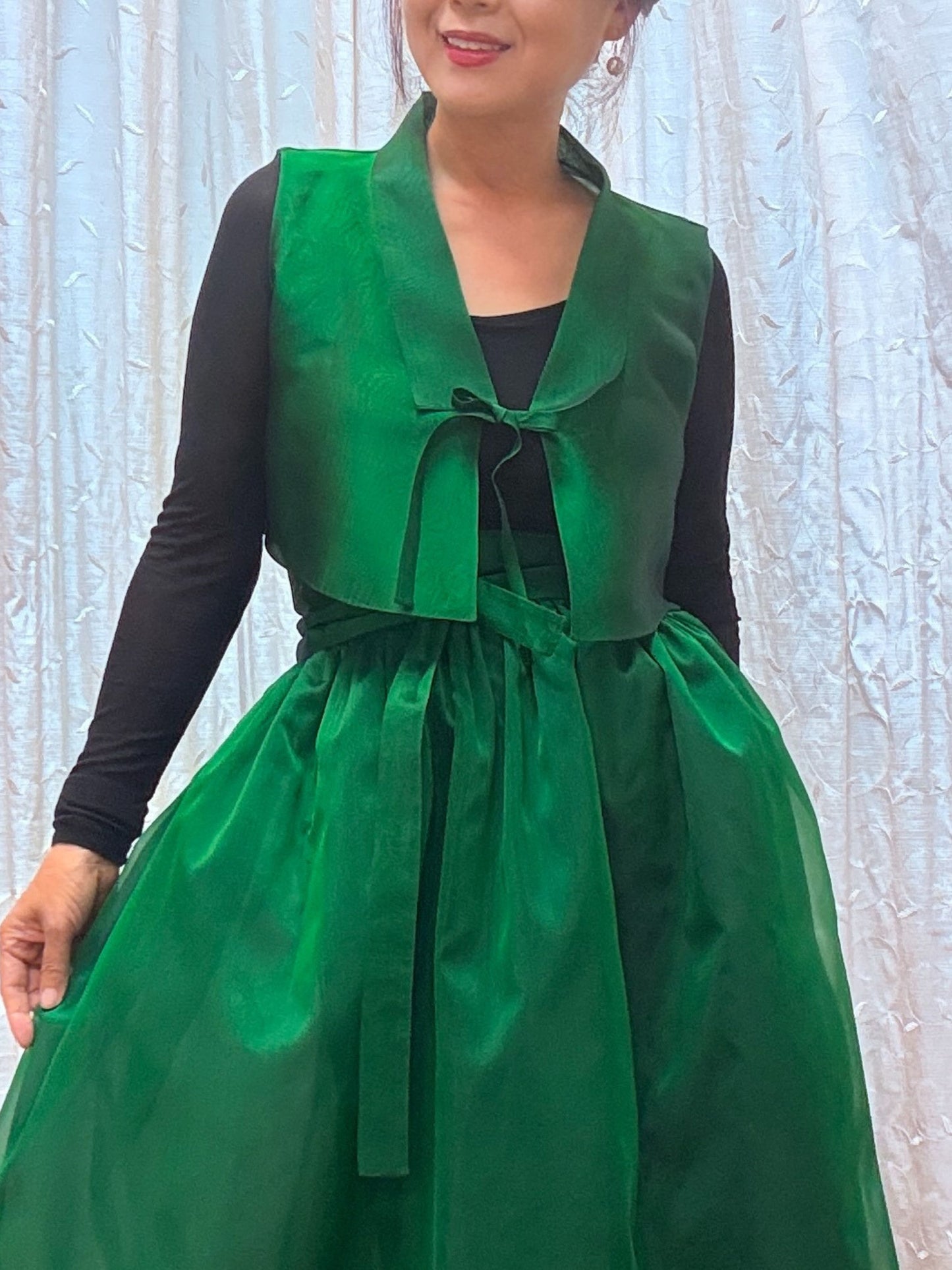 Emerald green Silk Organza Hanbok - LEEHWA WEDDING