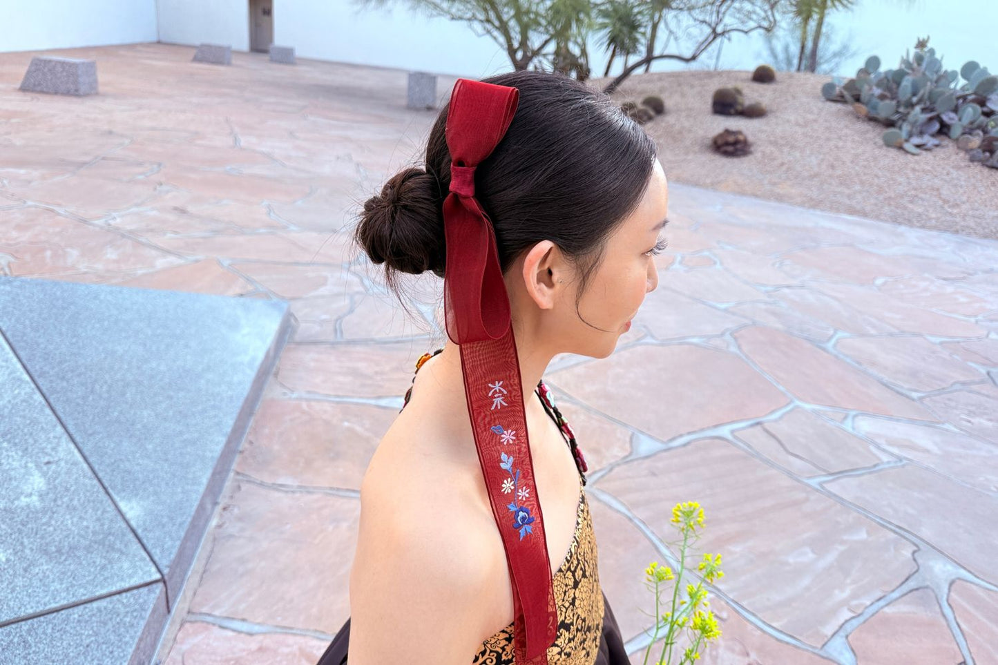 Silk Embroidered Daenggi Hair Pin - LEEHWA WEDDING