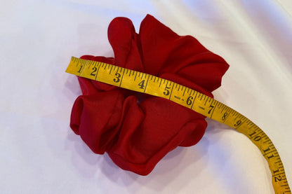 Naturally Dyed Hanbok Silk Scrunchie (Red) - LEEHWA WEDDING