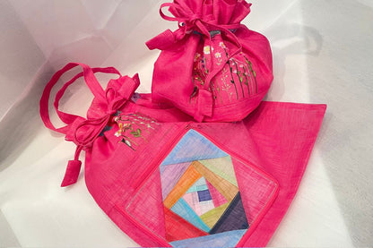 Transformable patchwork bag.