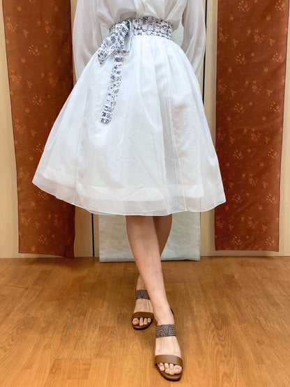 White Sheer Wrap Skirt