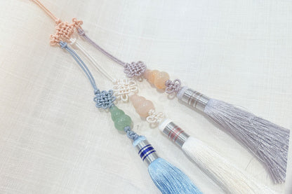 Samjak gourd-shaped Norigae (Blue,White,Silver)