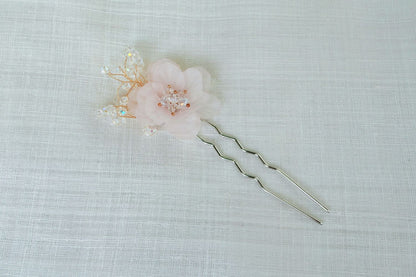 Zinnia Flower Traditional Korean Hair Pin (Pink)