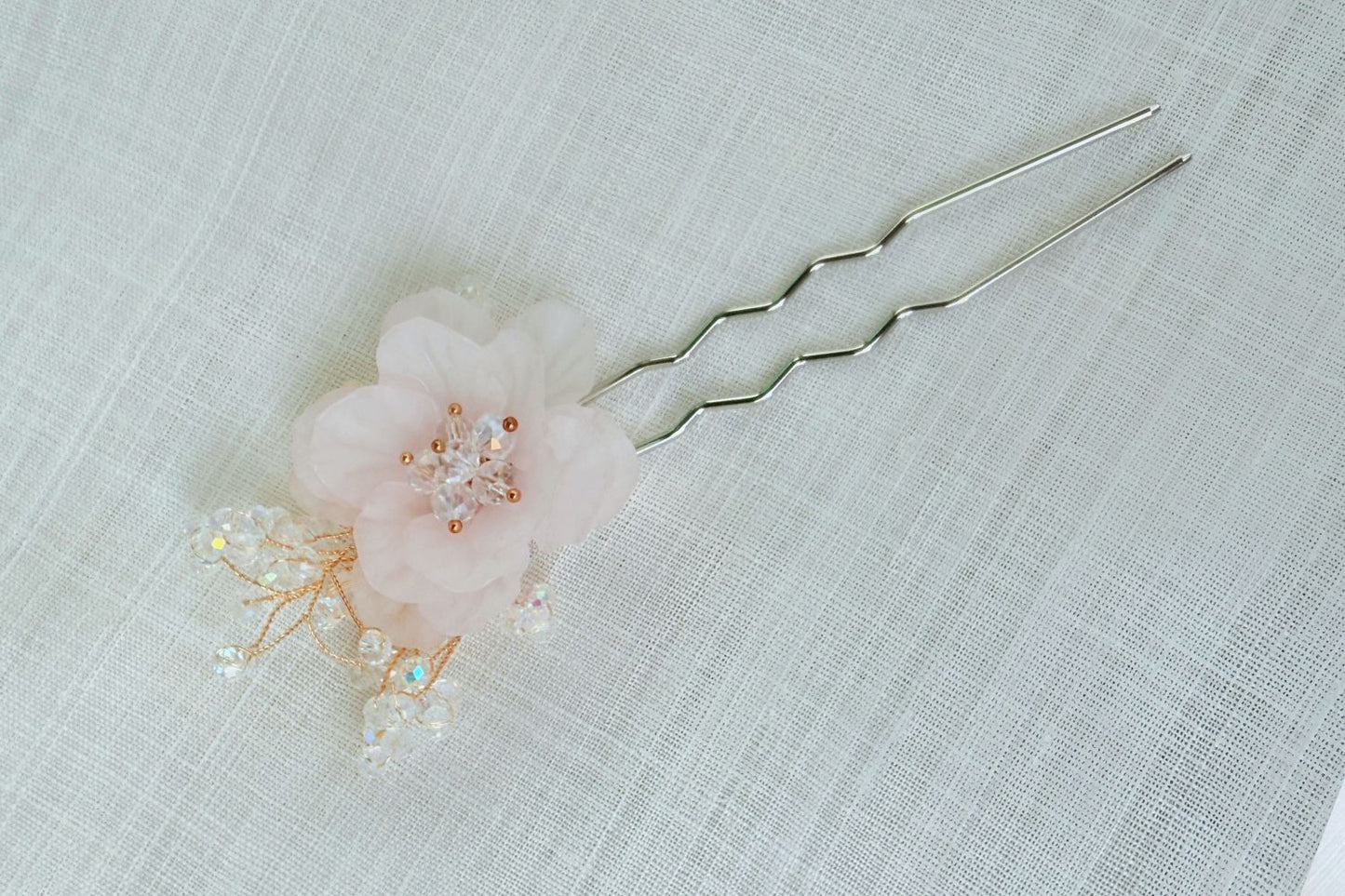 Zinnia Flower Traditional Korean Hair Pin (Pink)