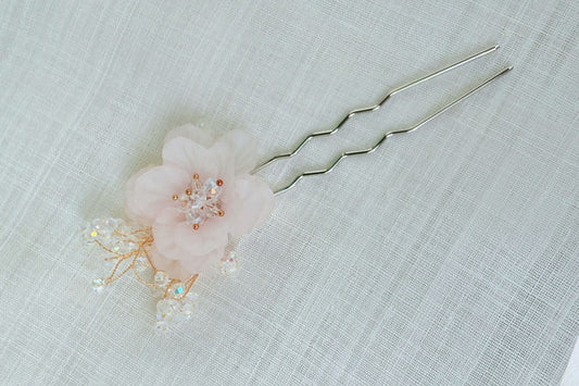 Zinnia Flower Traditional Korean Hair Pin (Pink)