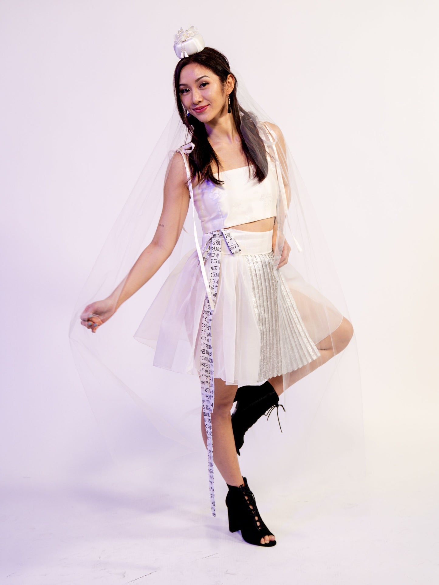 White Pleated Skirt