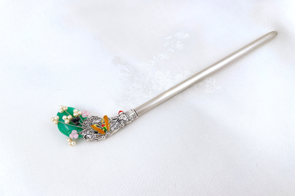 Hyanggi Green Traditional Korean Hair Pin Ornament