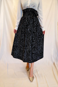 Black Hangul Wrap Skirt