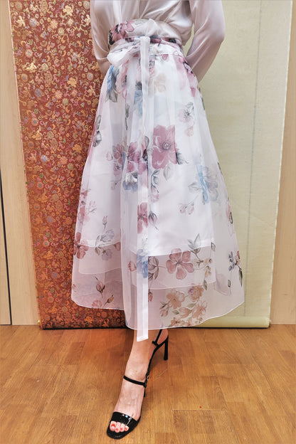 Porcelain Bloom Wrap Skirt
