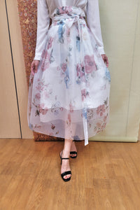 Porcelain Bloom Wrap Skirt