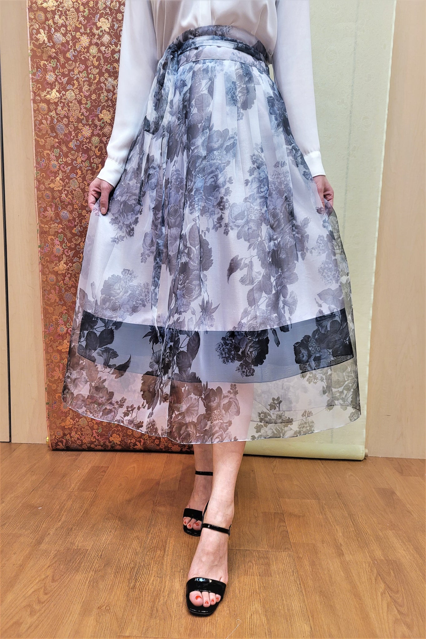 Rose Ocean Wrap Skirt