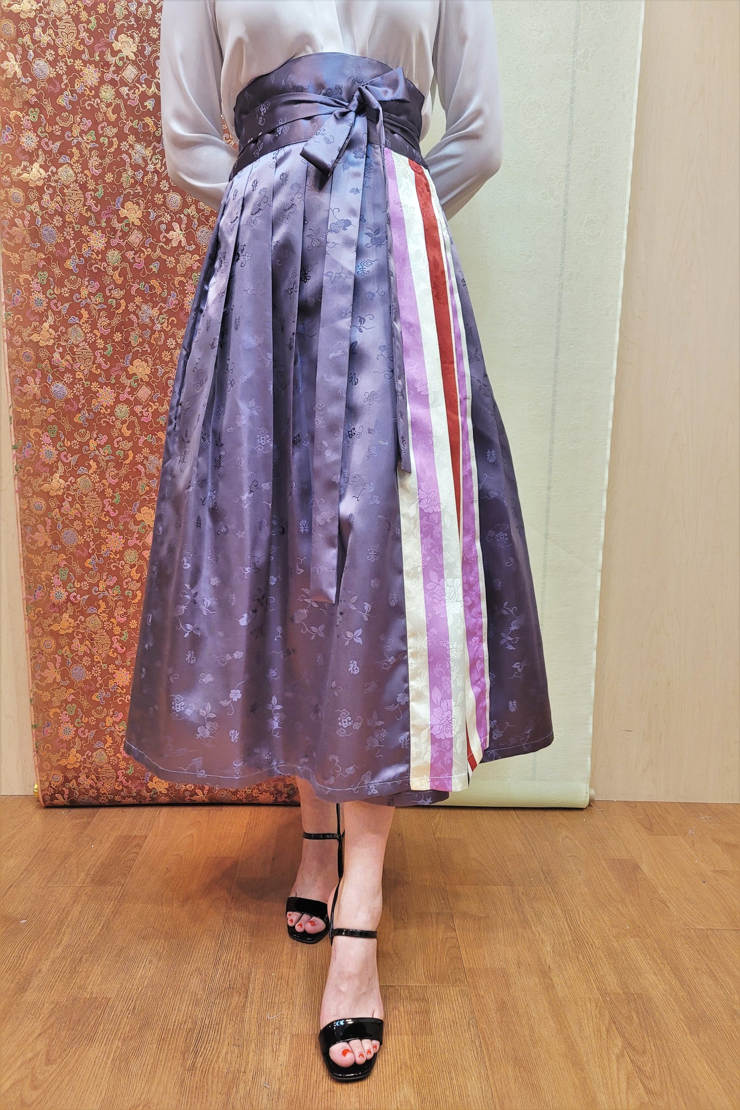 Saekdong Orchid Wrap Skirt