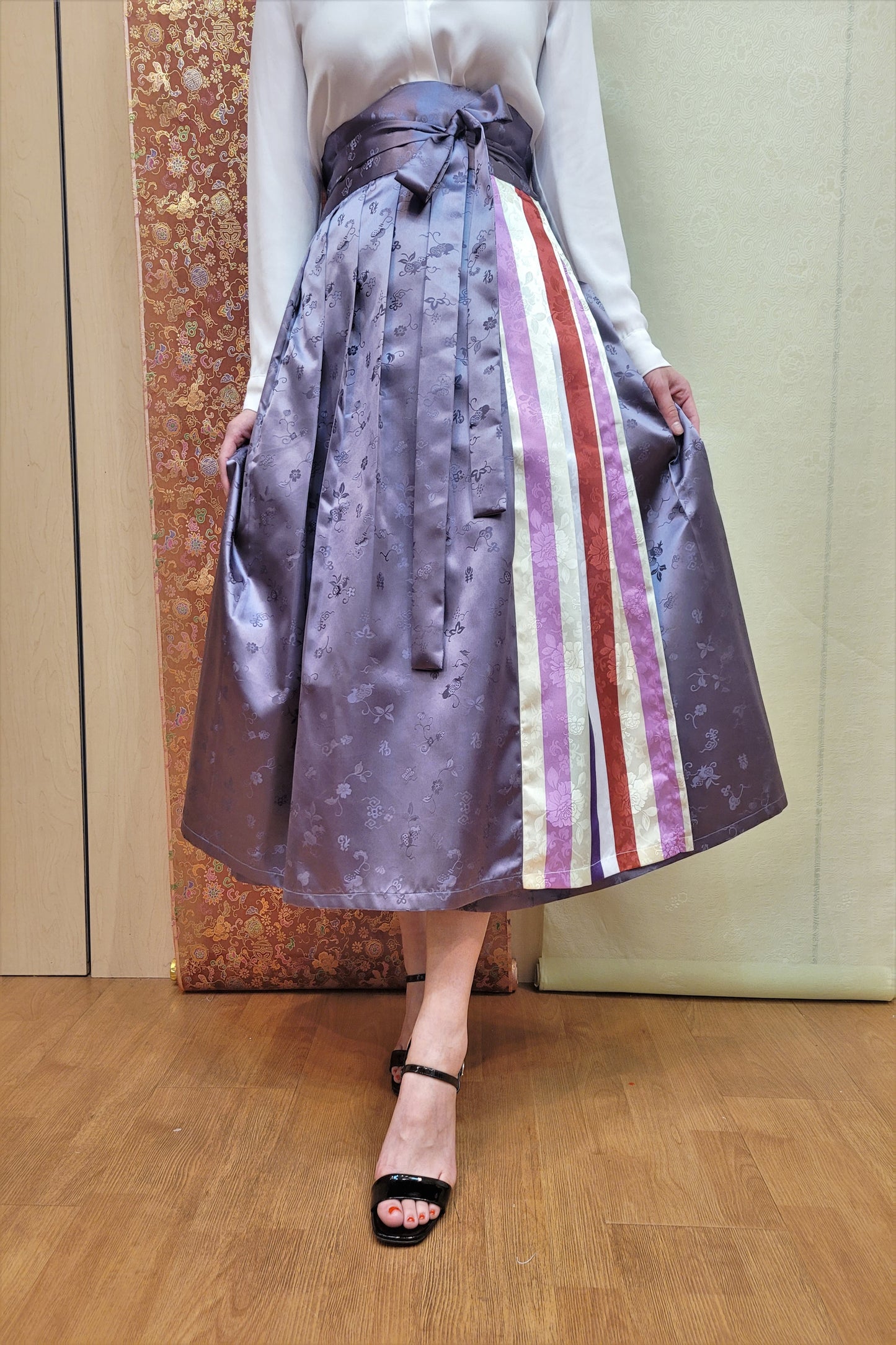 Saekdong Orchid Wrap Skirt