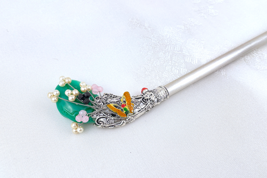 Hyanggi Green Traditional Korean Hair Pin Ornament