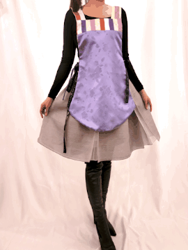 Hanbok Dangui Vest (Reversible) Ivory/Lavender Print