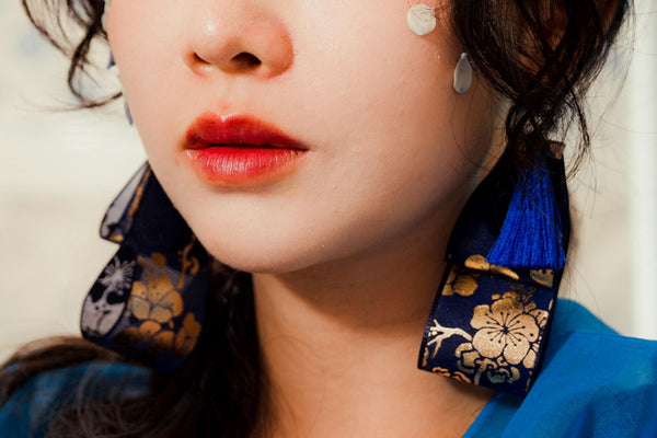 Navy & Blue Hanbok Earrings