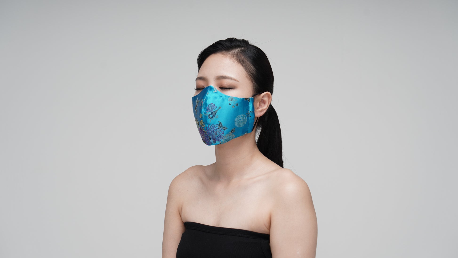 Teal Satin Mask - LEEHWA WEDDING