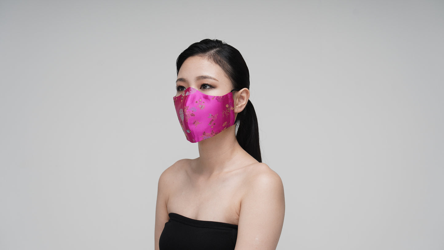 Pretty Magenta Satin Mask - LEEHWA WEDDING