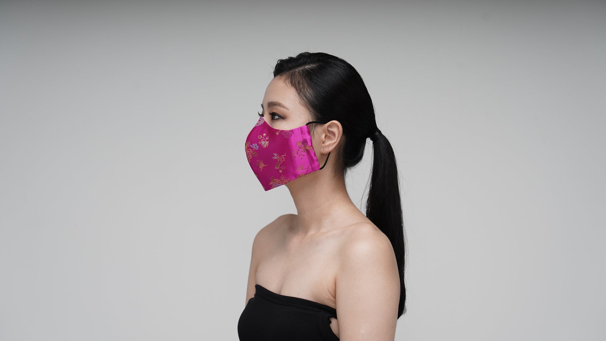 Pretty Magenta Satin Mask - LEEHWA WEDDING