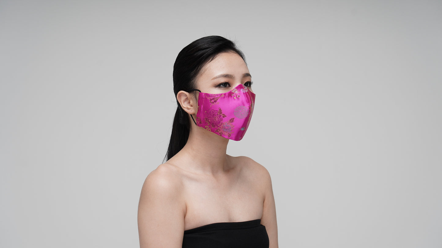 Pretty Magenta Satin Mask - LEEHWA WEDDING