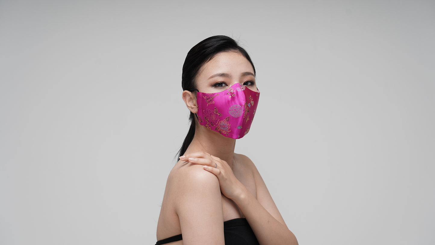 Pretty Magenta Satin Mask - LEEHWA WEDDING