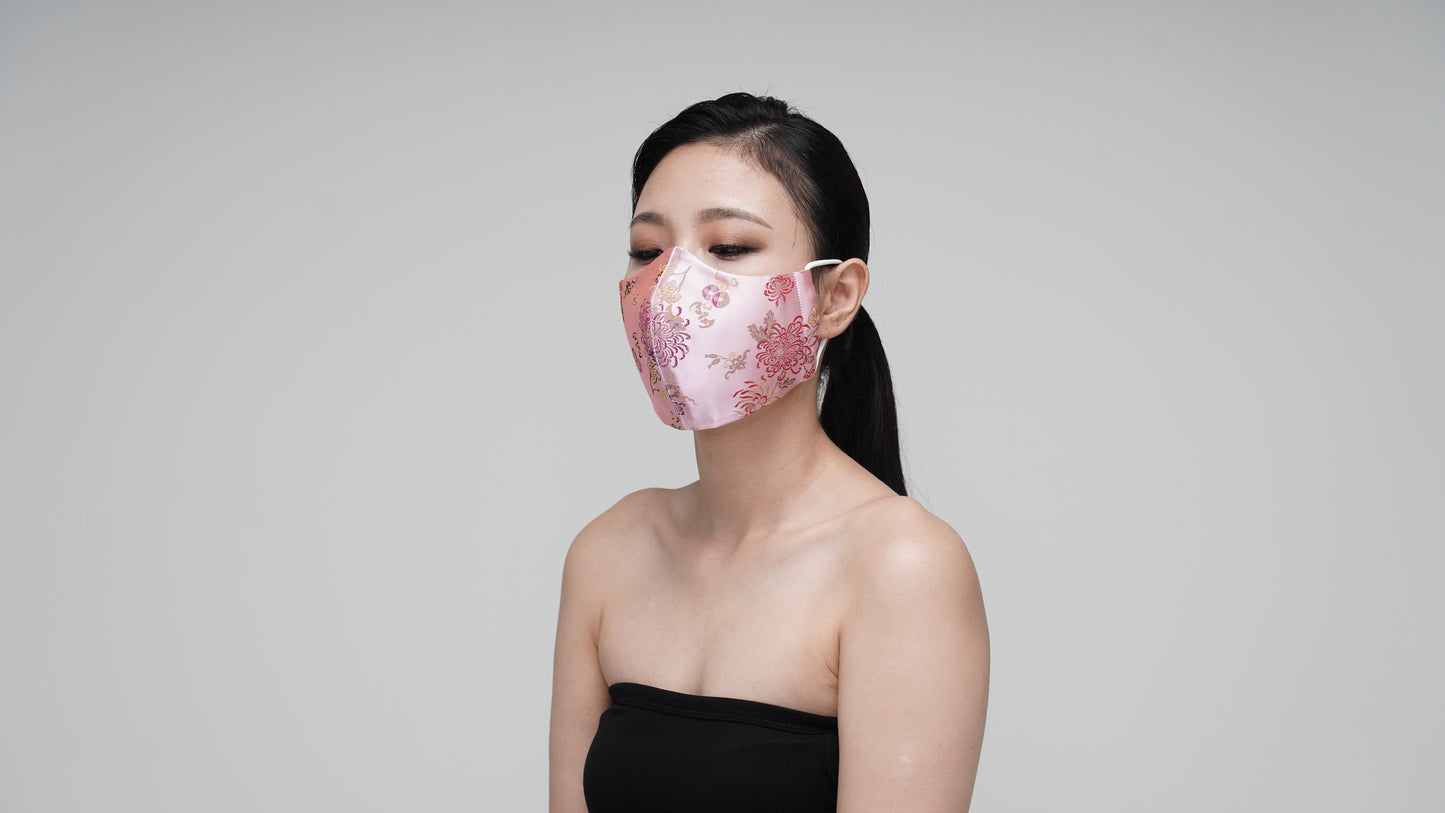 Pink Rose Satin Mask - LEEHWA WEDDING