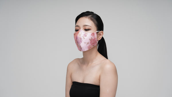 Pink Rose Satin Mask - LEEHWA WEDDING
