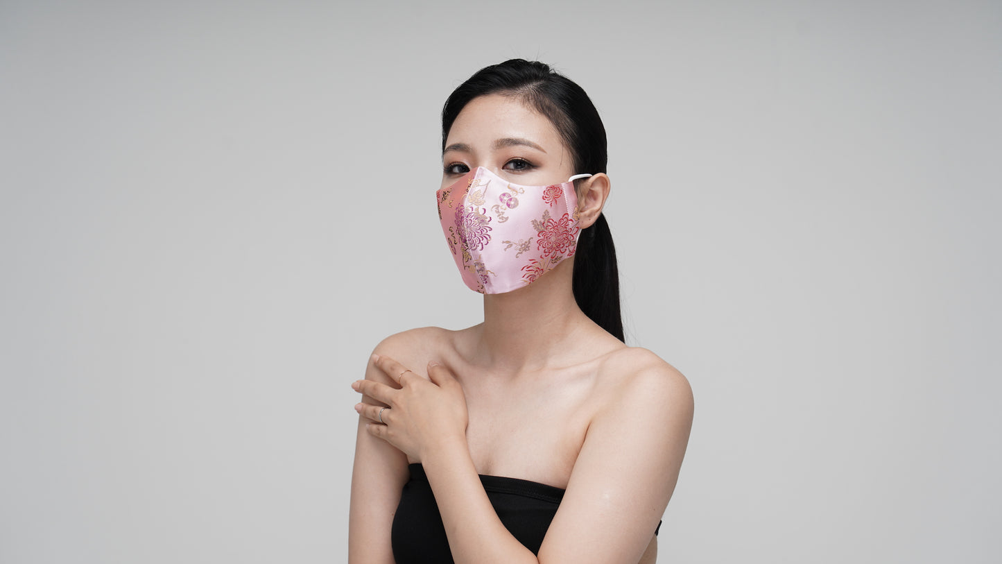 Pink Rose Satin Mask - LEEHWA WEDDING