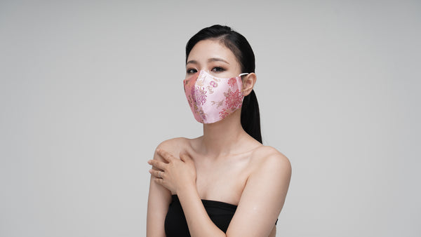 Pink Rose Satin Mask - LEEHWA WEDDING