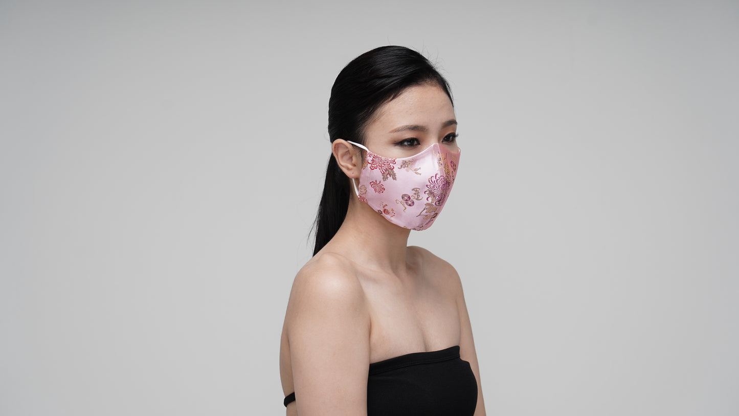 Pink Rose Satin Mask - LEEHWA WEDDING