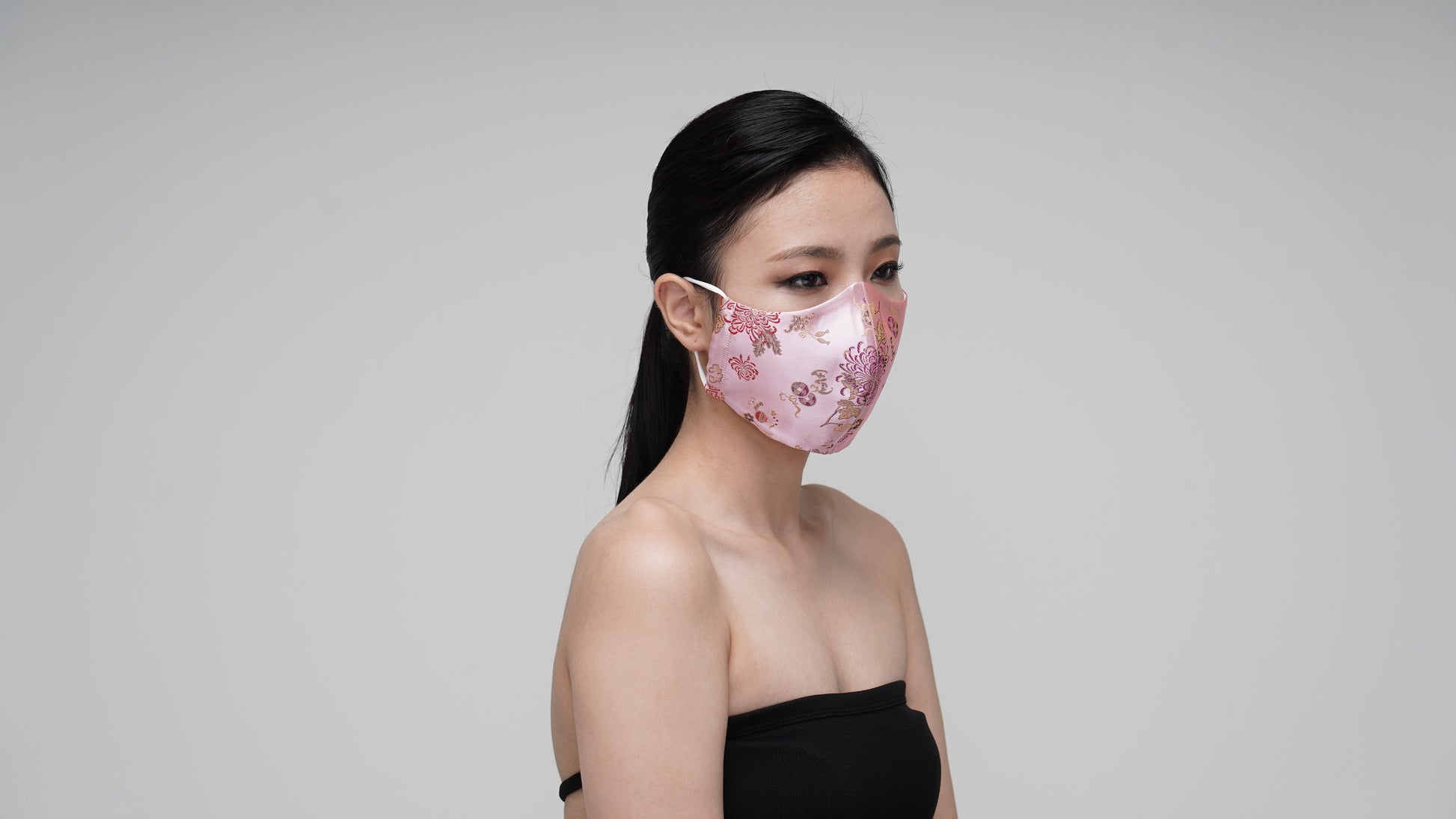 Pink Rose Satin Mask - LEEHWA WEDDING