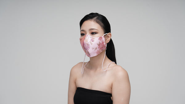 Pink Rose Satin Mask - LEEHWA WEDDING