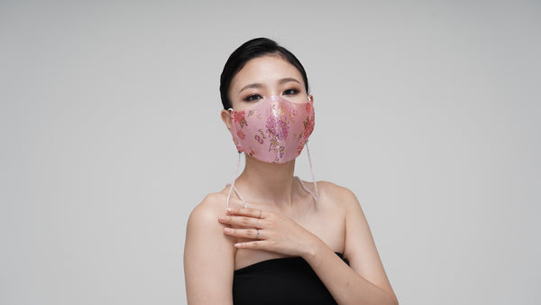 Pink Rose Satin Mask - LEEHWA WEDDING