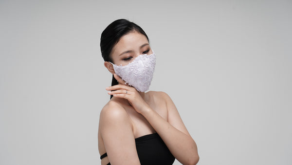 Lavender Textured Lace Mask - LEEHWA WEDDING