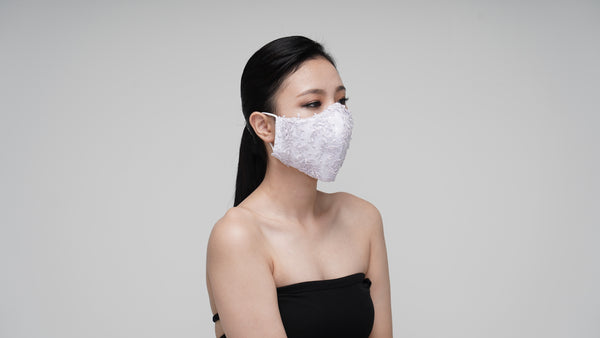 Lavender Textured Lace Mask - LEEHWA WEDDING