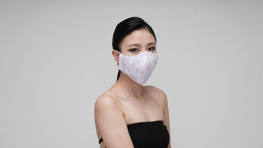 Lavender Textured Lace Mask - LEEHWA WEDDING